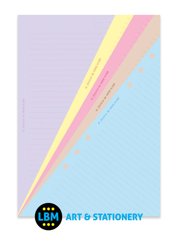 Filofax - A5 size Classic Coloured Ruled Notepaper Assorted Refill 340508 - LBM Art & Stationery Store