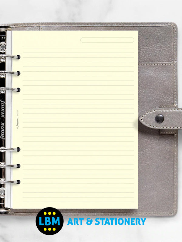 Filofax - A5 size Cream Ruled Lined Notepaper Organiser Refill 343032 - LBM Art & Stationery Store