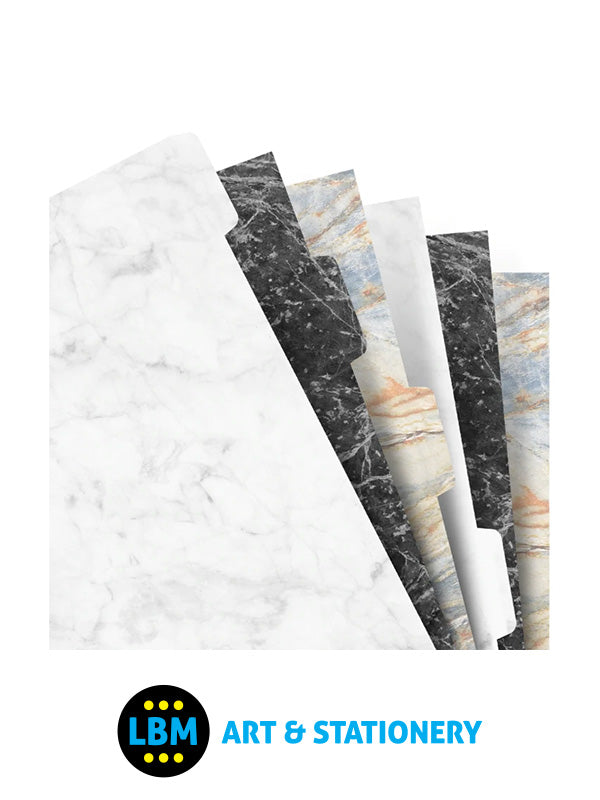 Filofax - A5 size Marble Coloured Index 6-Part Blank Tab Divider Refill 132616 - LBM Art & Stationery Store