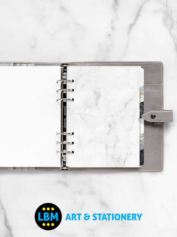 Filofax - A5 size Marble Coloured Index 6-Part Blank Tab Divider Refill 132616 - LBM Art & Stationery Store