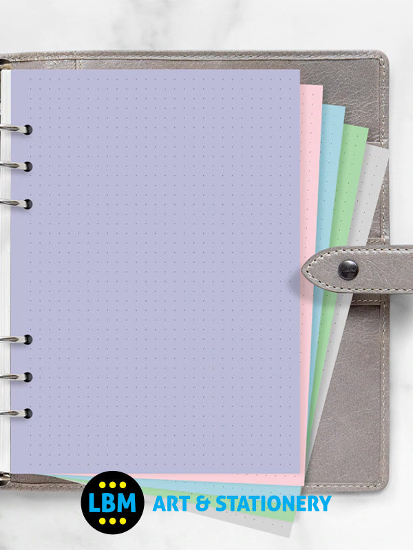 Filofax - A5 size Pastel Dotted Paper Assorted Colours Insert Refill 132611 - LBM Art & Stationery Store
