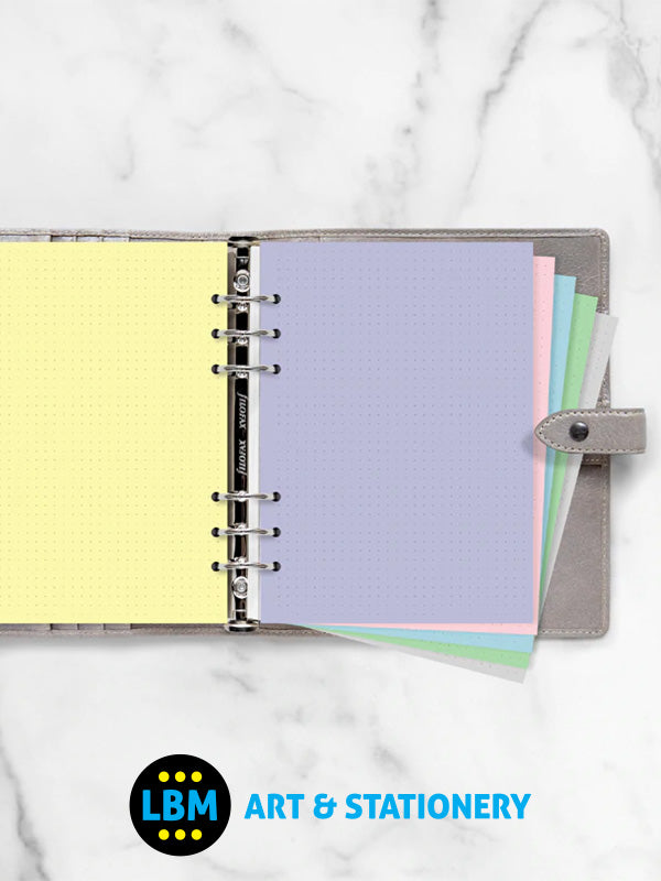 Filofax - A5 size Pastel Dotted Paper Assorted Colours Insert Refill 132611 - LBM Art & Stationery Store