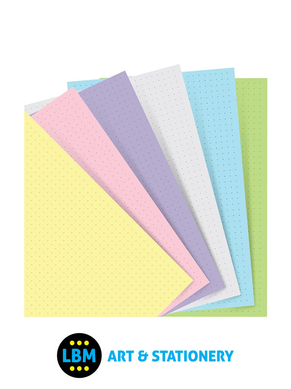 Filofax - A5 size Pastel Dotted Paper Assorted Colours Insert Refill 132611 - LBM Art & Stationery Store