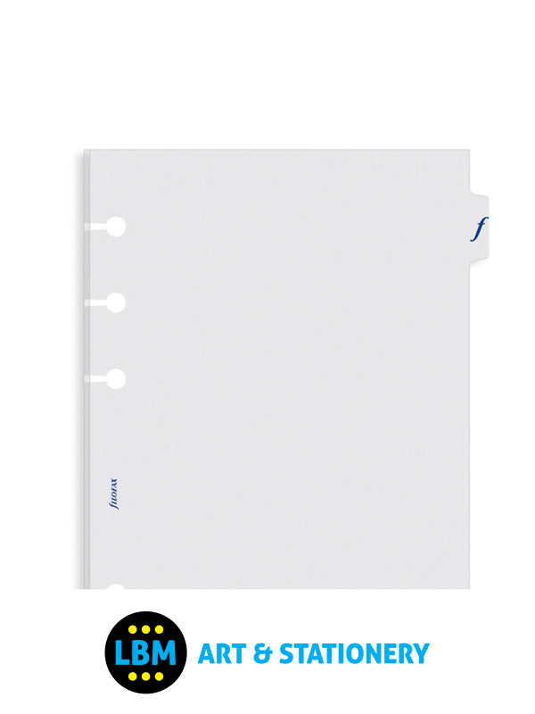 Filofax - A5 size Transparent Flyleaf with Tab Insert Refill Pack of 2 343613 - LBM Art & Stationery Store