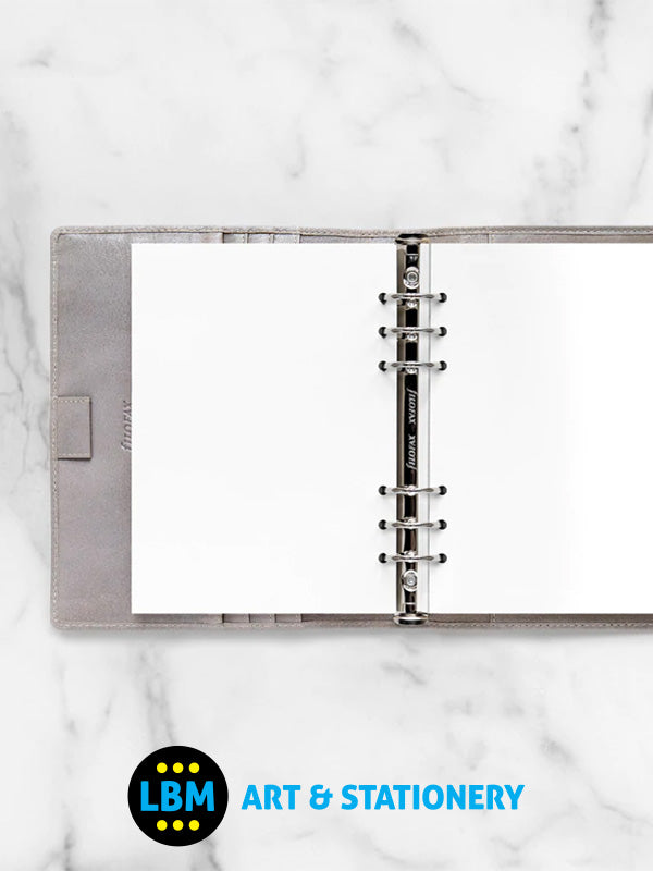 Filofax - A5 size White Plain Blank Notepaper Organiser Refill 342405 - LBM Art & Stationery Store