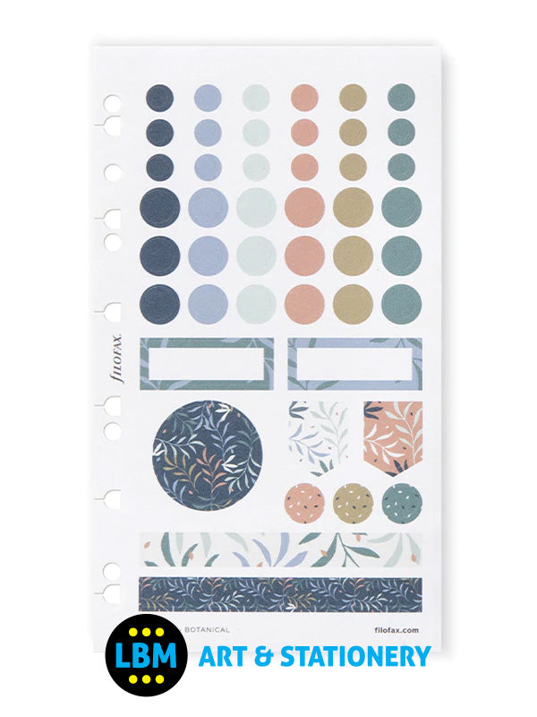 Filofax - Botanical Assorted Stickers Personal A5 Multifit Refill 132815 - LBM Art & Stationery Store