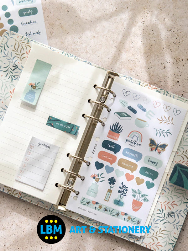 Filofax - Botanical Assorted Stickers Personal A5 Multifit Refill 132815 - LBM Art & Stationery Store