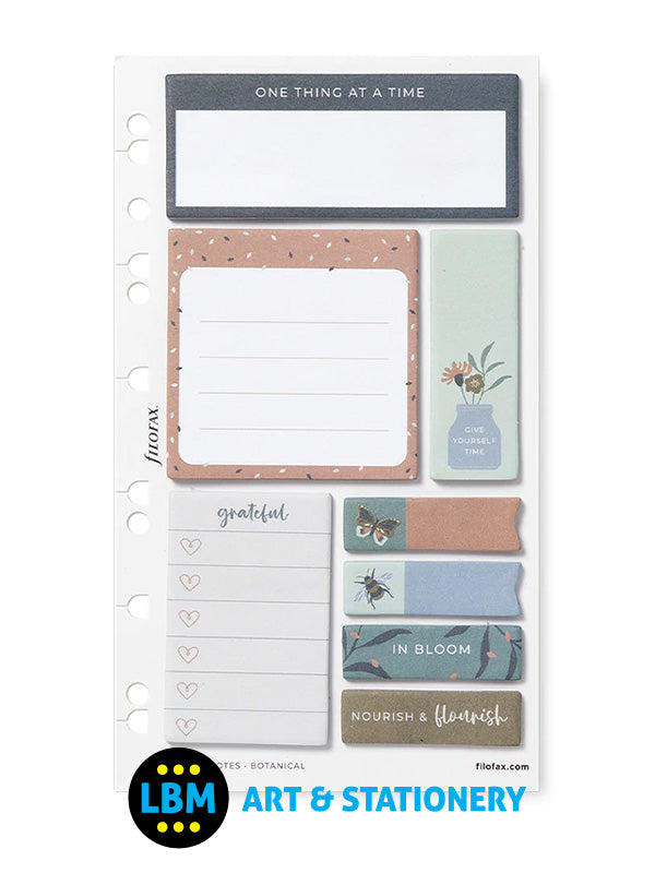 Filofax - Botanical Assorted Sticky Note Set Personal A5 Multifit Refill 132816 - LBM Art & Stationery Store