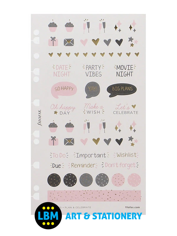 Filofax - Confetti Assorted Stickers Personal A5 Multifit Refill 132701 - LBM Art & Stationery Store