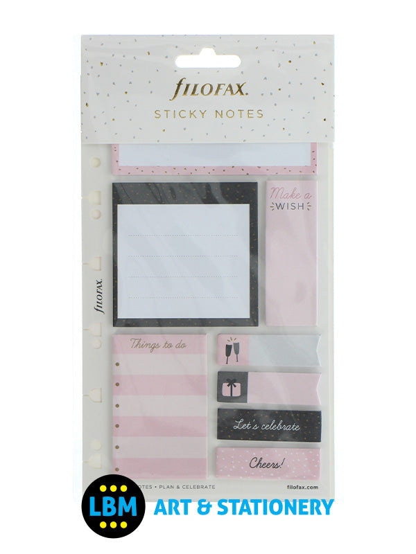 Filofax - Confetti Assorted Sticky Note Set Personal A5 Multifit Refill 132702 - LBM Art & Stationery Store