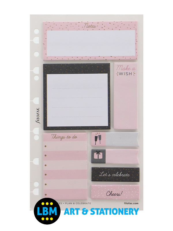 Filofax - Confetti Assorted Sticky Note Set Personal A5 Multifit Refill 132702 - LBM Art & Stationery Store