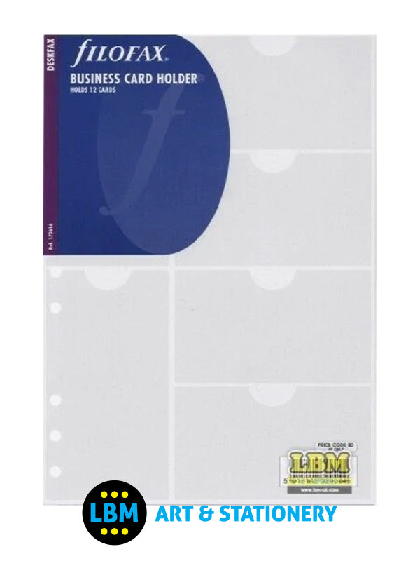 Filofax - Deskfax size Business Card Holder Insert Refill 173616 - LBM Art & Stationery Store