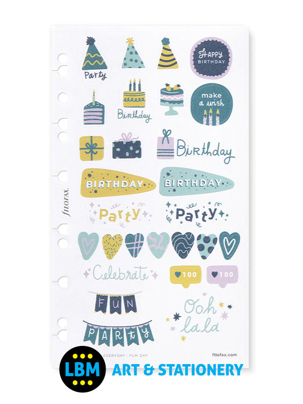 Filofax - Everyday Fun Days Assorted Stickers Personal A5 Multifit Refill 132835 - LBM Art & Stationery Store