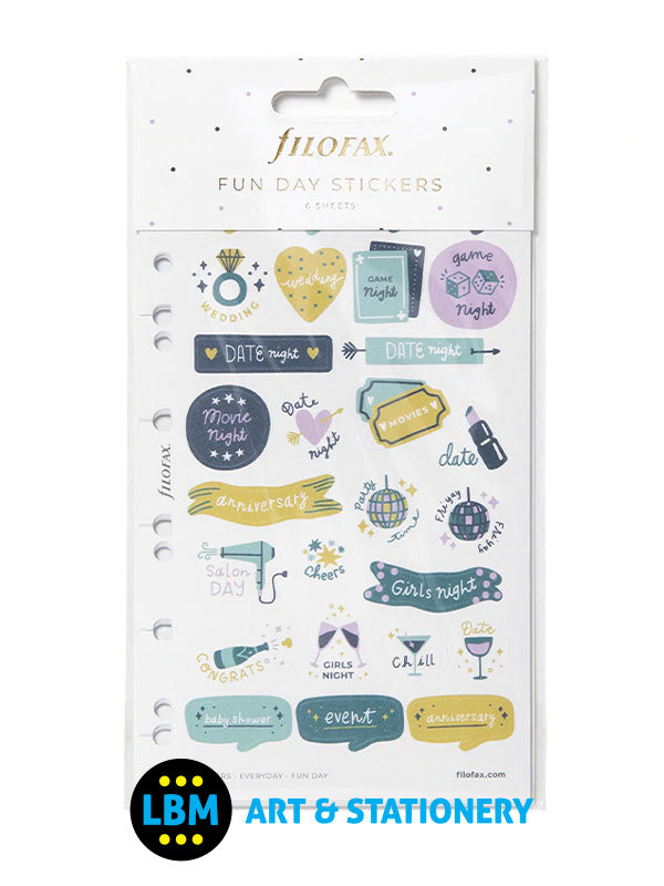 Filofax - Everyday Fun Days Assorted Stickers Personal A5 Multifit Refill 132835 - LBM Art & Stationery Store