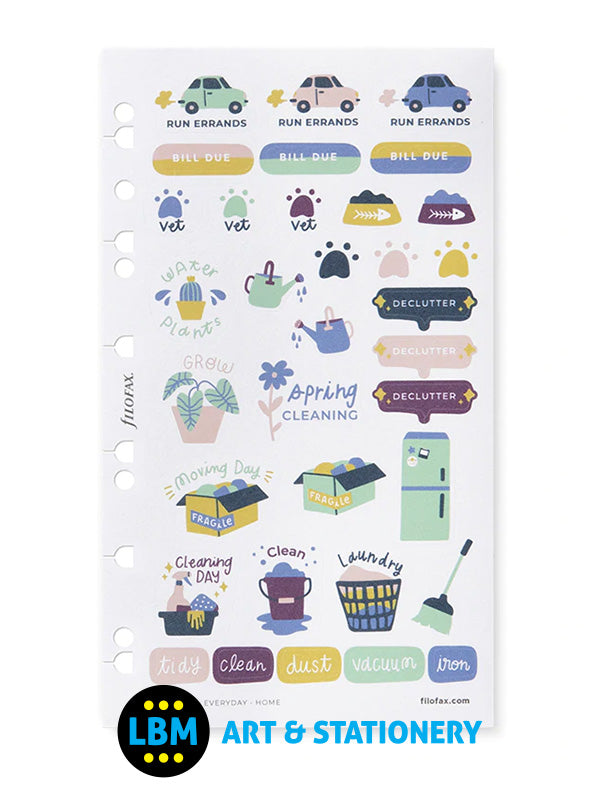 Filofax - Everyday Home Assorted Stickers Personal A5 Multifit Refill 132837 - LBM Art & Stationery Store