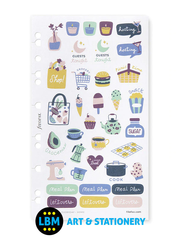 Filofax - Everyday Home Assorted Stickers Personal A5 Multifit Refill 132837 - LBM Art & Stationery Store