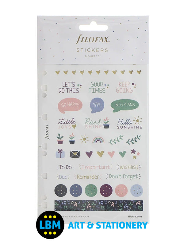 Filofax - Garden Assorted Stickers Personal A5 Multifit Refill 132741 - LBM Art & Stationery Store