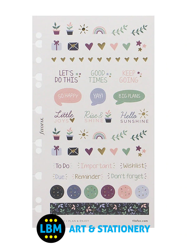 Filofax - Garden Assorted Stickers Personal A5 Multifit Refill 132741 - LBM Art & Stationery Store