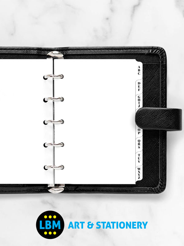 Filofax - Mini size A-Z Alphabetical Index White Divider Organiser Refill 511674 - LBM Art & Stationery Store