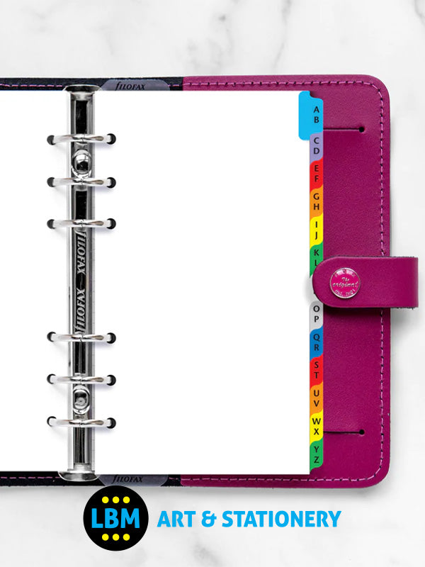 Filofax - Personal size A-Z Index Multi Coloured Divider Organiser Refill 131608 - LBM Art & Stationery Store