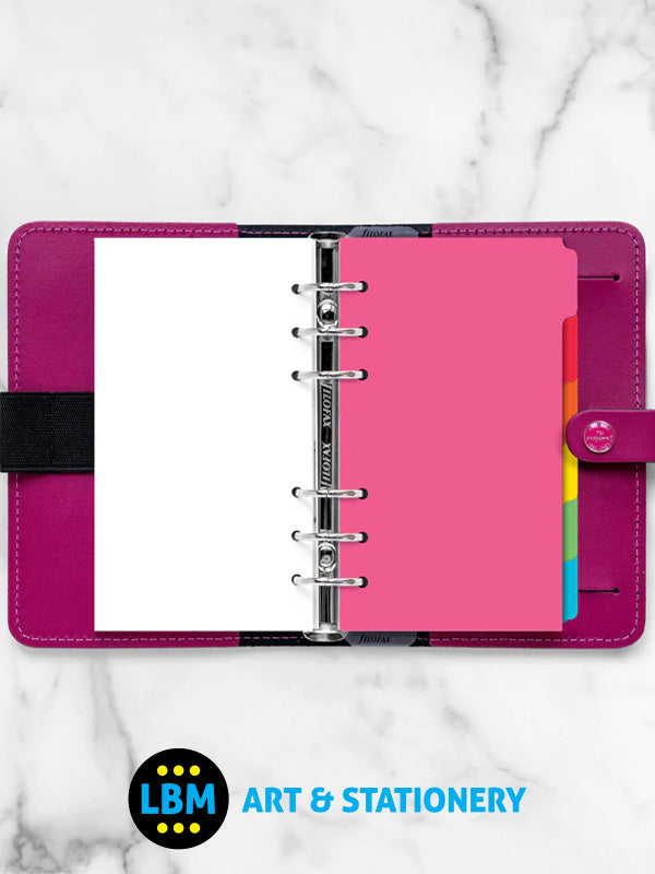 Filofax - Personal size Bright Coloured 6 Blank Tabs Indices Insert Refill 132678 - LBM Art & Stationery Store
