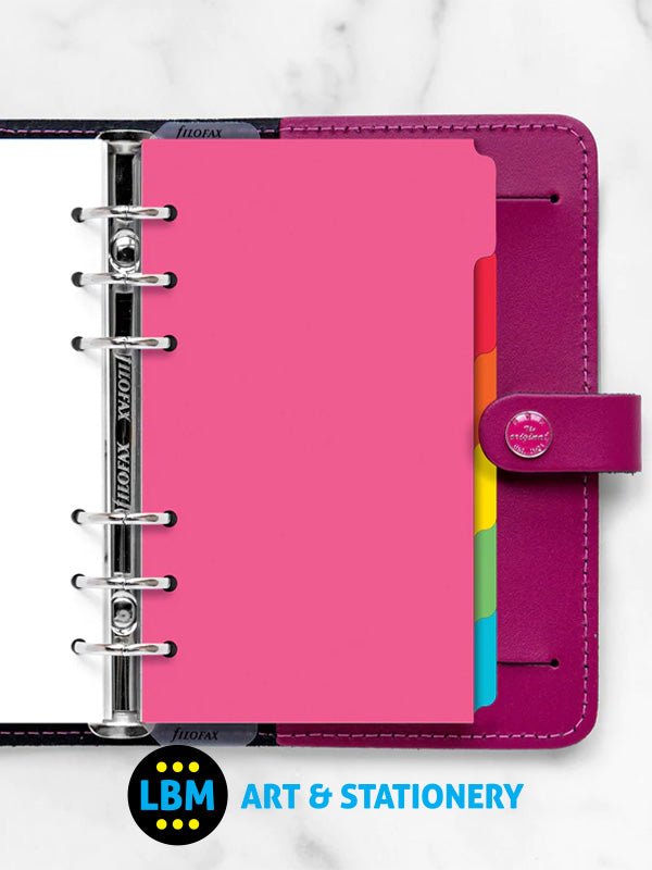 Filofax - Personal size Bright Coloured 6 Blank Tabs Indices Insert Refill 132678 - LBM Art & Stationery Store