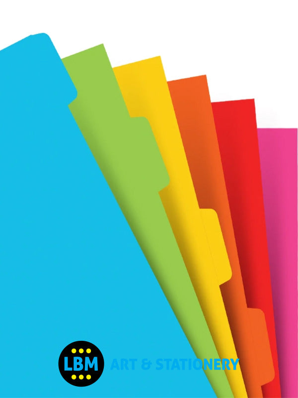 Filofax - Personal size Bright Coloured 6 Blank Tabs Indices Insert Refill 132678 - LBM Art & Stationery Store
