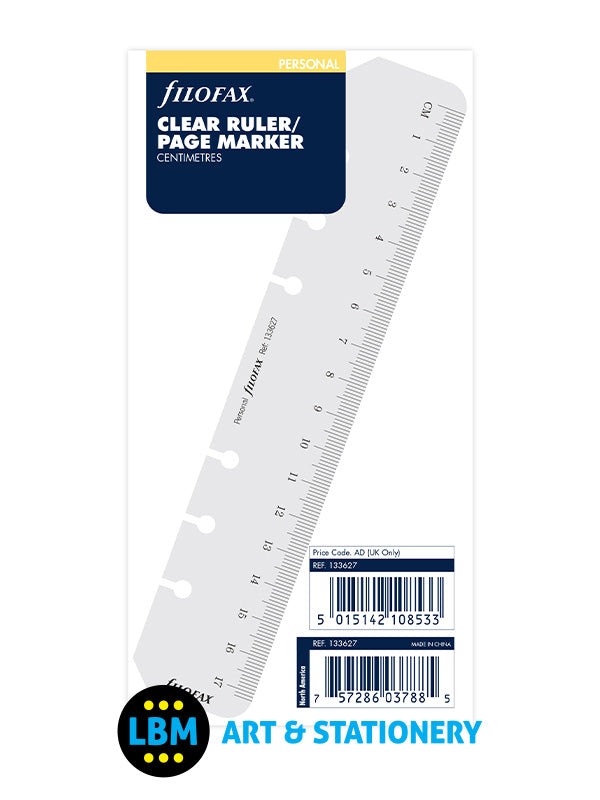 Filofax - Personal size Clear Ruler Today Page Marker Organiser Refill 133627 - LBM Art & Stationery Store