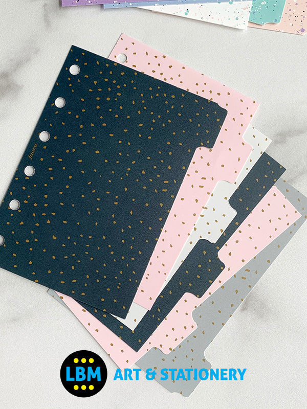 Filofax - Personal size Confetti design 6-Part Plastic Divider Refill 132703 - LBM Art & Stationery Store