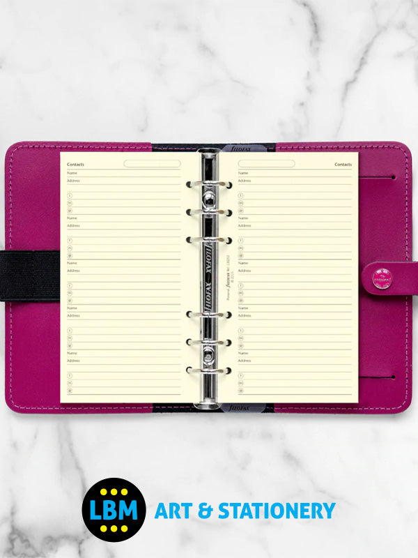 Filofax - Personal size Cotton Cream Contacts Name Address Notepaper 130253 - LBM Art & Stationery Store