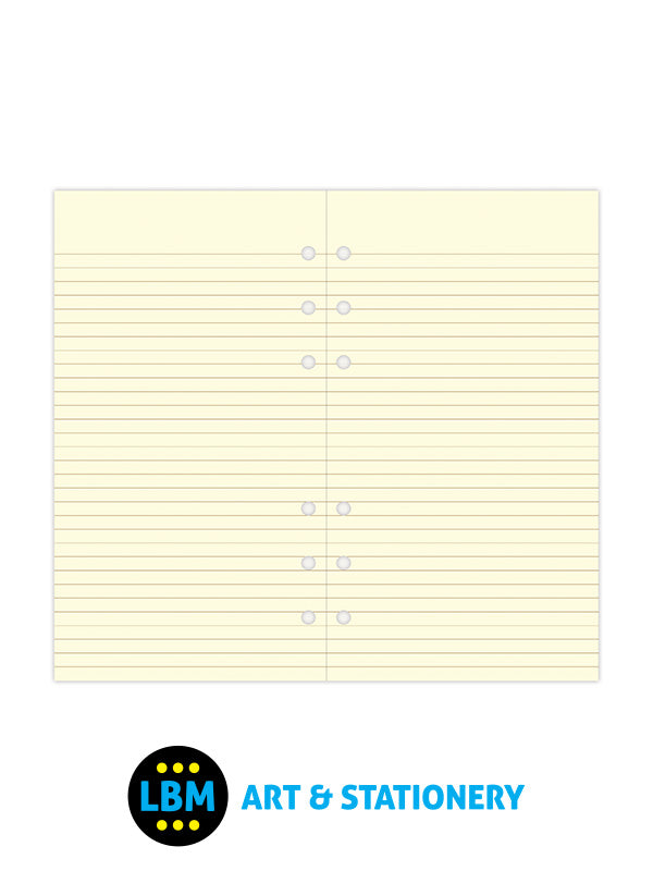 Filofax - Personal size Cotton Cream Ruled Lined Notepaper Insert Refill 133053 - LBM Art & Stationery Store
