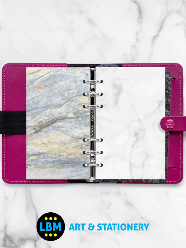 Filofax - Personal size Marble Plain Paper Assorted Colours Insert Refill 132675 - LBM Art & Stationery Store