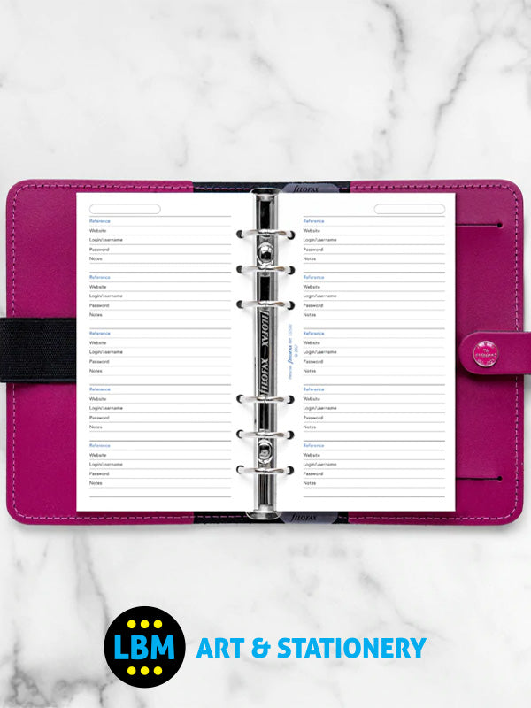 Filofax - Personal size Password Paper Organiser Refill 132682 - LBM Art & Stationery Store