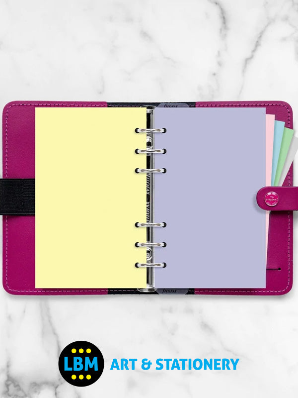 Filofax - Personal size Pastel Plain Paper Assorted Colours Insert Refill 132673 - LBM Art & Stationery Store