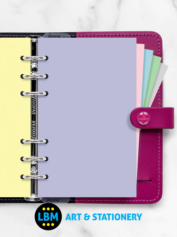 Filofax - Personal size Pastel Plain Paper Assorted Colours Insert Refill 132673 - LBM Art & Stationery Store