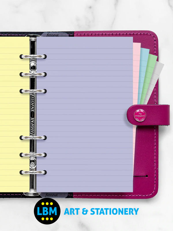 Filofax - Personal size Pastel Ruled Paper Assorted Colours Refill 132670 - LBM Art & Stationery Store
