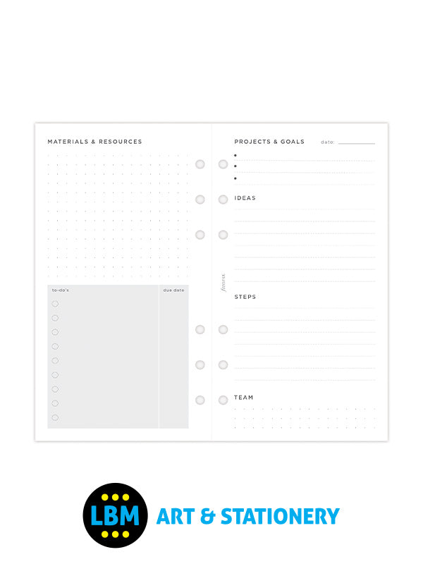 Filofax - Personal size Projects & Goals Tracker Notepaper Organiser Refill 132686 - LBM Art & Stationery Store