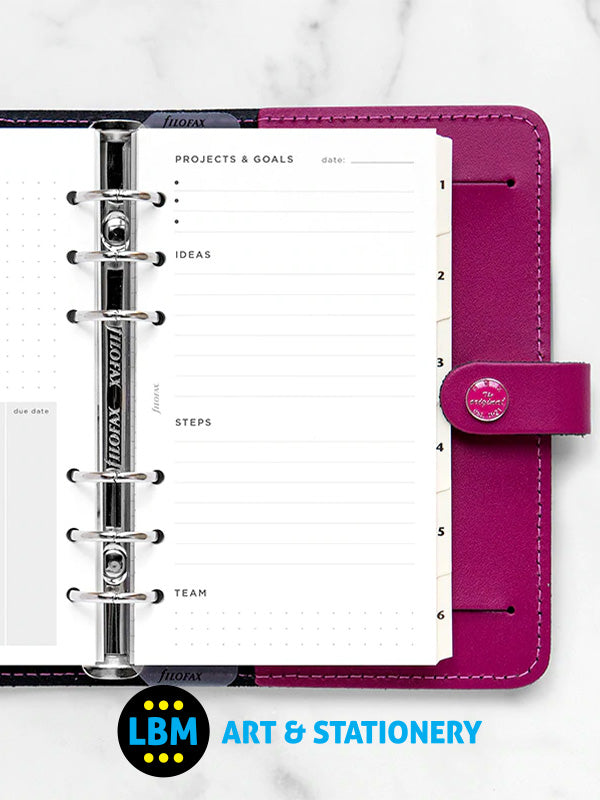 Filofax - Personal size Projects & Goals Tracker Notepaper Organiser Refill 132686 - LBM Art & Stationery Store