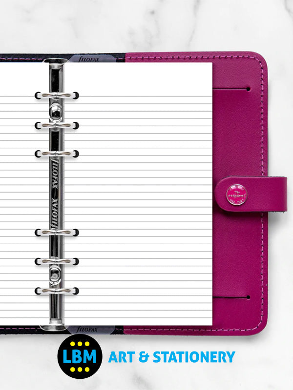 Filofax - Personal size White Ruled Notepaper Organiser Refill 133008 - LBM Art & Stationery Store