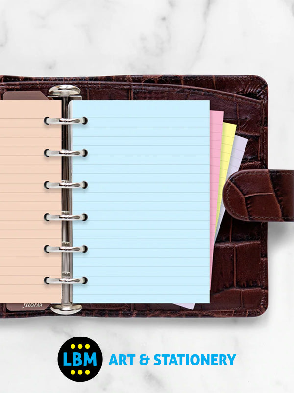 Filofax - Pocket size Classic Coloured Notepaper Ruled Refill Insert 210508 - LBM Art & Stationery Store
