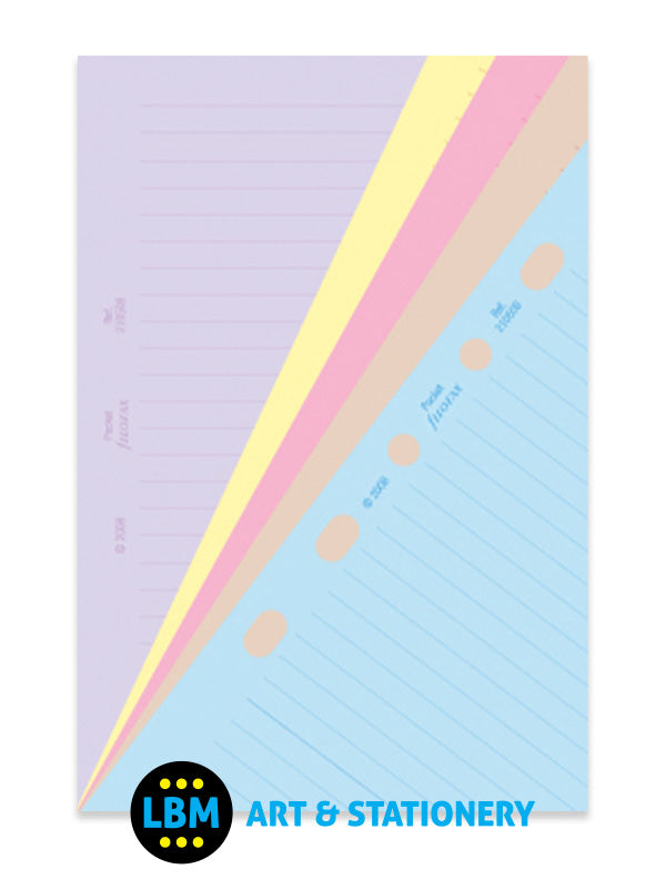 Filofax - Pocket size Classic Coloured Notepaper Ruled Refill Insert 210508 - LBM Art & Stationery Store