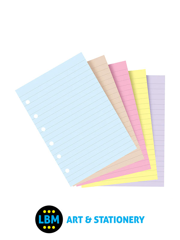 Filofax - Pocket size Classic Coloured Notepaper Ruled Refill Insert 210508 - LBM Art & Stationery Store