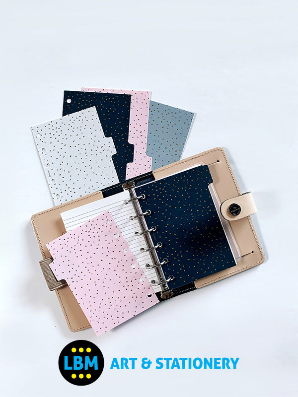 Filofax - Pocket size Confetti design 6-Part Plastic Divider Refill 132704 - LBM Art & Stationery Store