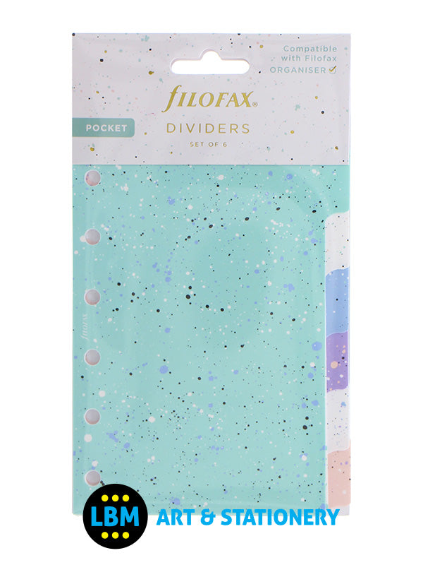 Filofax - Pocket size Expressions design 6-Part Plastic Divider Refill 132724 - LBM Art & Stationery Store