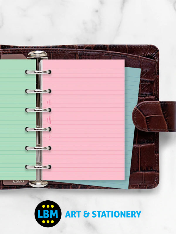 Filofax - Pocket size Fashion Coloured Ruled Notepaper Organiser Refill 210507 - LBM Art & Stationery Store