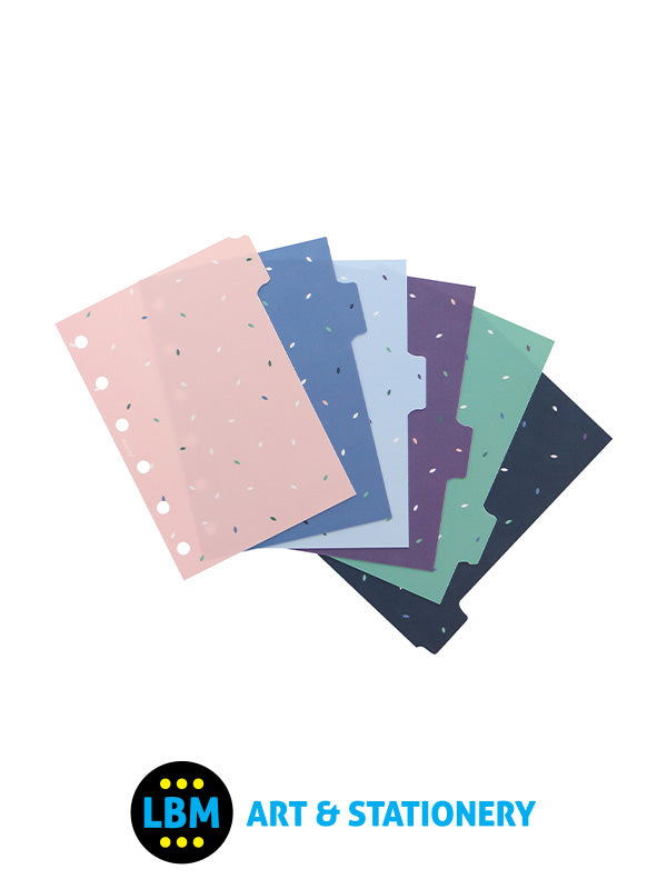 Filofax - Pocket size Garden design 6-Part Plastic Divider Refill 132744 - LBM Art & Stationery Store