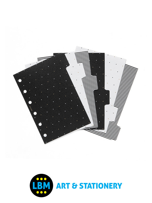 Filofax - Pocket size Moonlight design 6-Part Plastic Divider Refill 132819 - LBM Art & Stationery Store