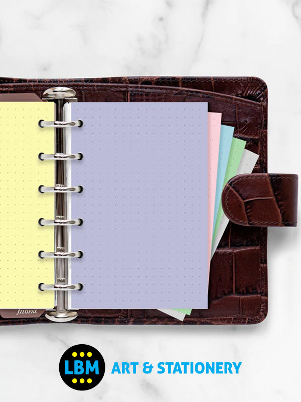 Filofax - Pocket size Pastel Dotted Paper Assorted Colours Insert Refill 132641 - LBM Art & Stationery Store
