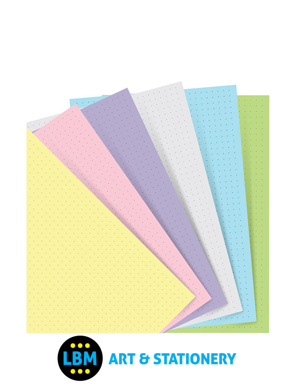 Filofax - Pocket size Pastel Dotted Paper Assorted Colours Insert Refill 132641 - LBM Art & Stationery Store