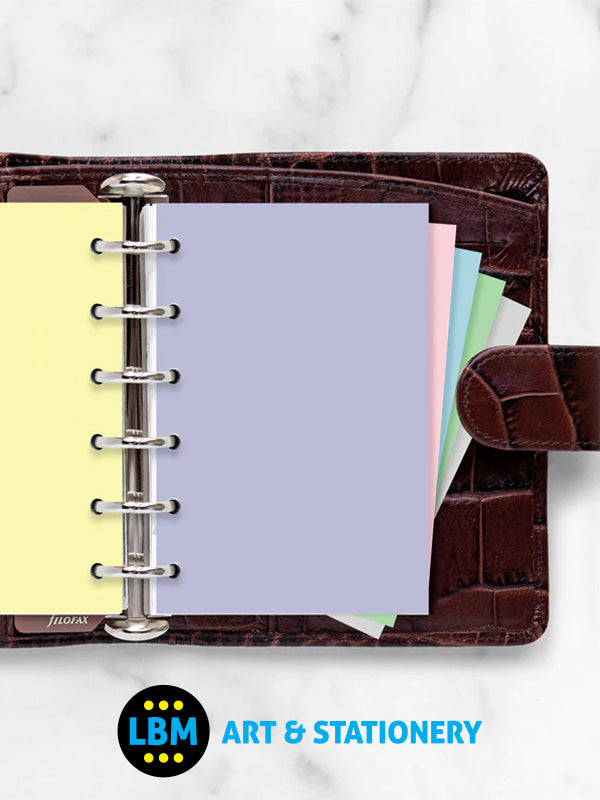 Filofax - Pocket size Pastel Plain Paper Assorted Colours Insert Refill 132643 - LBM Art & Stationery Store
